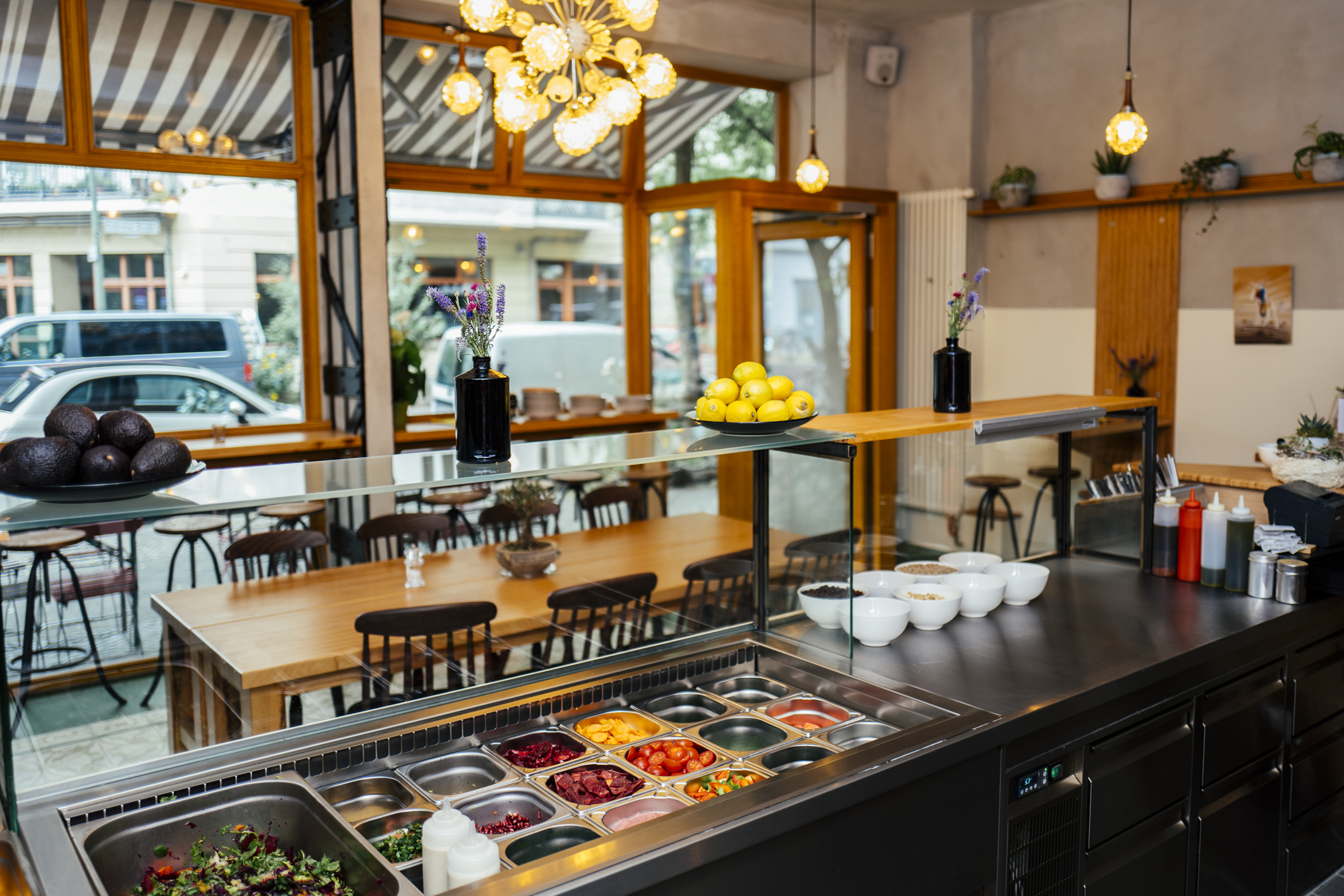 Frische Zutaten an der Theke