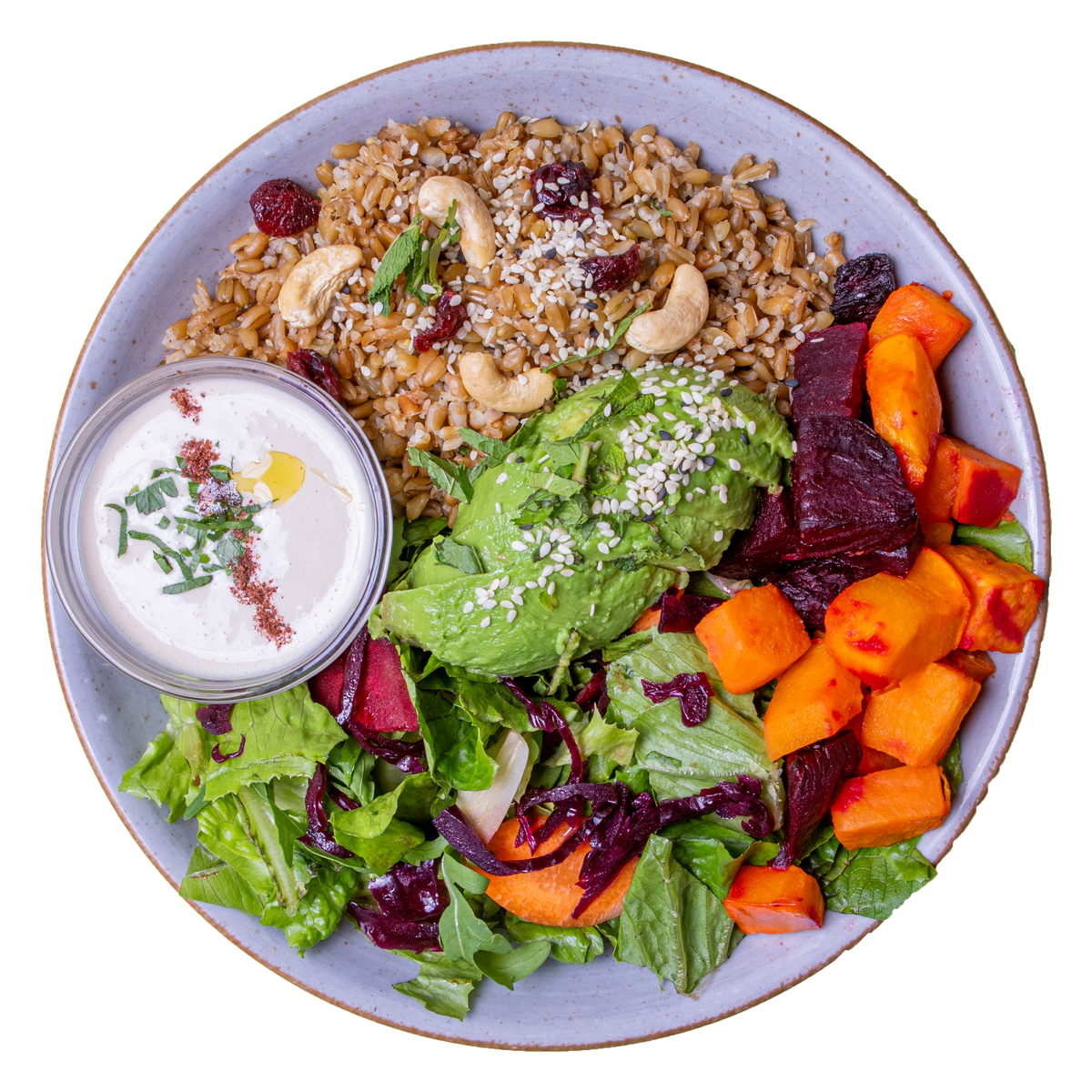 Gr&uuml;n Beete Schale mit Avocado
